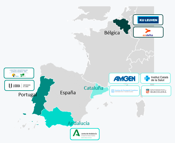 MAPA DE EUROPA CON LOGOS DE LOS DIFERENTES SOCIOS